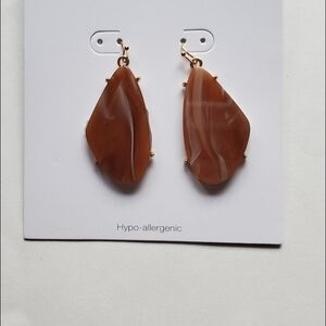 Elegant Brown Teardrop Earrings